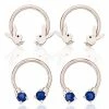Best Sale 🔔 Multi-Pack Blue CZ Playboy Horseshoe Rings 2 Pair - 16 Gauge 🥰 -Playboy Shop 03988722 a