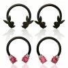 Brand new ❤️ Multi-Pack CZ Playboy Bunny Horseshoe Rings 2 Pair - 16 Gauge 🧨 -Playboy Shop 03988730 a
