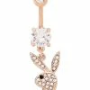 Buy π CZ Titanium Rose Goldplated Playboy Dangle Belly Ring - 14 Gauge π 1 Buy π CZ Titanium Rose Goldplated Playboy Dangle Belly Ring - 14 Gauge π -Playboy Shop 03989258 a