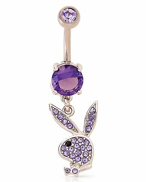 Best Pirce β€οΈ Purple CZ Titanium Playboy Dangle Belly Ring - 14 Gauge π₯ 3 Best Pirce β€οΈ Purple CZ Titanium Playboy Dangle Belly Ring - 14 Gauge π₯