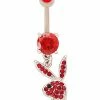 Best reviews of ✔️ Red CZ Titanium Playboy Belly Ring - 14 Gauge 😍 -Playboy Shop 03989332 a
