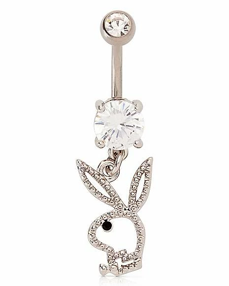 Best Sale ✨ CZ Playboy Bunny Titanium Cutout Dangle Belly Ring - 14 Gauge ⌛ 3 Best Sale ✨ CZ Playboy Bunny Titanium Cutout Dangle Belly Ring - 14 Gauge ⌛