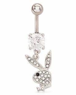 Best Sale ✨ CZ Playboy Bunny Titanium Cutout Dangle Belly Ring - 14 Gauge ⌛ 5 Best Sale ✨ CZ Playboy Bunny Titanium Cutout Dangle Belly Ring - 14 Gauge ⌛ -Playboy Shop 03989340 b