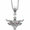 Best Pirce 🥰 Red CZ Baphomet Pendant Chain Necklace ⌛ -Playboy Shop 03989480 a