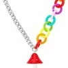 Best Pirce 🔔 Red Mushroom Rainbow Chain Choker Necklace 🔔 -Playboy Shop 03989522 a
