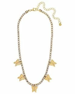 Discount 😀 CZ Butterfly Double Chain Necklace ✔️ -Playboy Shop 03989530 c