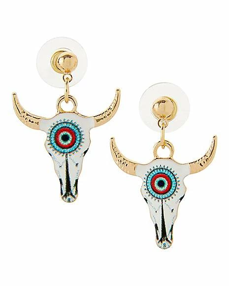 Discount π₯° Bull Skull Pendant Dangle Stud Earrings β 3 Discount π₯° Bull Skull Pendant Dangle Stud Earrings β