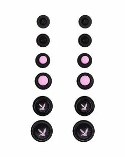 Promo 🔔 Multi-Pack Playboy Bunny Black and Purple Plugs - 6 Pair 🔥