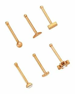 Cheap β Multi-Pack CZ Rose Goldtone Flower Heart Triangle Bone Nose Rings 6 Pack - 20 Gauge π― 5 Cheap β Multi-Pack CZ Rose Goldtone Flower Heart Triangle Bone Nose Rings 6 Pack - 20 Gauge π― -Playboy Shop 03989639 b
