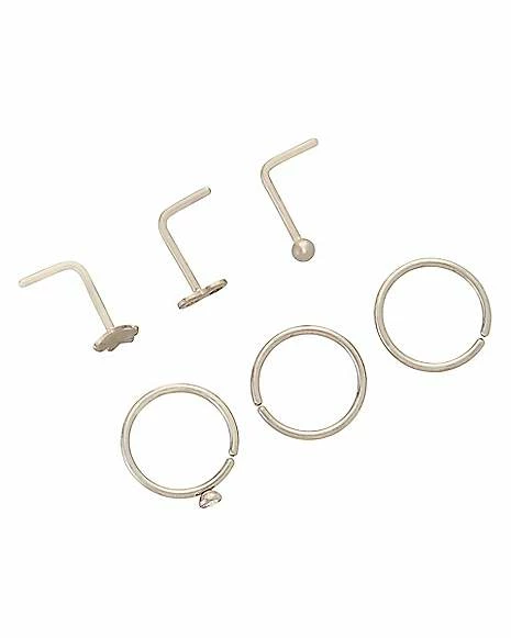 New π Multi-Pack CZ Butterfly Titanium Hoops and L-Bend Nose Rings 6 Pack - 20 Gauge π₯° 4 New π Multi-Pack CZ Butterfly Titanium Hoops and L-Bend Nose Rings 6 Pack - 20 Gauge π₯° - Image 2
