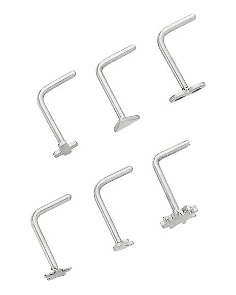 Flash Sale π Multi-Pack Star Moon Sun Symbols Titanium L-Bend Nose Rings 6 Pack - 20 Gauge β 4 Flash Sale π Multi-Pack Star Moon Sun Symbols Titanium L-Bend Nose Rings 6 Pack - 20 Gauge β - Image 2
