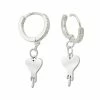Coupon 🥰 CZ Melting Heart Dangle Huggie Hoop Earrings - 18 Gauge ⭐ -Playboy Shop 03995651 a