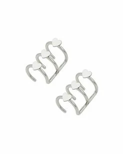 Hot Sale 𧨠Silvertone Heart Triple Bar Fake Ear Cuffs π 5 Hot Sale 𧨠Silvertone Heart Triple Bar Fake Ear Cuffs π -Playboy Shop 03995719 b