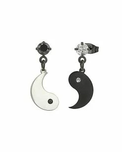 Best reviews of 🔔 CZ Yin Yang Dangle Stud Earrings - 20 Gauge 🔔