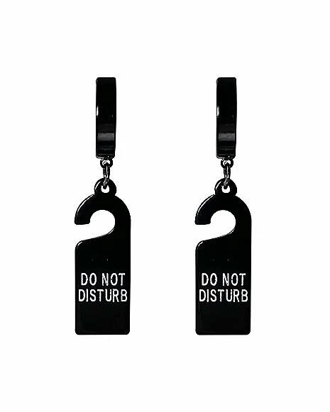 Best deal π Do Not Disturb Huggie Dangle Earrings - 18 Gauge π 3 Best deal π Do Not Disturb Huggie Dangle Earrings - 18 Gauge π