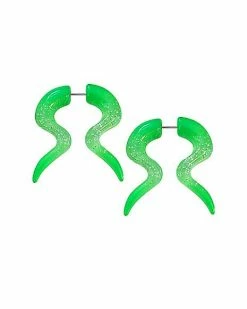Best deal 💯 Green Glitter Fake Spiral Tapers - 18 Gauge ❤️