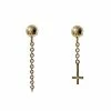 Best Sale 😉 Goldtone Upside Down Mismatched Stud Dangle Earrings ⌛ -Playboy Shop 03996063 a