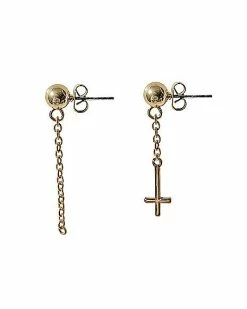 Best Sale 😉 Goldtone Upside Down Mismatched Stud Dangle Earrings ⌛ -Playboy Shop 03996063 b