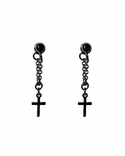 New 😍 Black Cross Stud Dangle Earrings 🔥