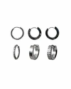 New 🎁 Multi-Pack CZ Round Huggie Earrings 3 Pack - 18 Gauge 🎁