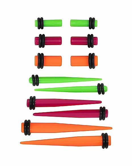 Budget π Green Pink and Orange Plugs and Tapers - 6 Pair π 3 Budget π Green Pink and Orange Plugs and Tapers - 6 Pair π