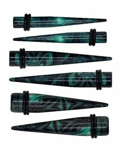 Best deal 😉 Multi-Pack Black and Green Swirl Tapers - 3 Pair 🌟