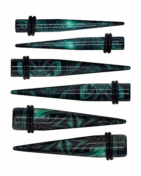 Best deal π Multi-Pack Black and Green Swirl Tapers - 3 Pair π 3 Best deal π Multi-Pack Black and Green Swirl Tapers - 3 Pair π