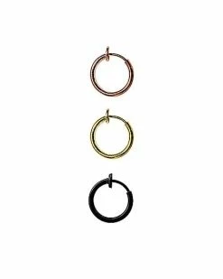 Promo 😍 Multi-Pack Silver Gold and Rose Goldtone Faux Hoops - 3 Pack 👏