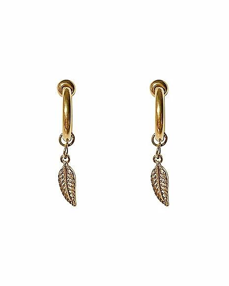 Deals π€© Goldtone Feather Dangle Fake Hoop Earrings π 4 Deals π€© Goldtone Feather Dangle Fake Hoop Earrings π - Image 2