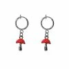 Outlet ✔️ Red Mushroom Dangle Fake Hoop Earrings 🛒 -Playboy Shop 03996410 a