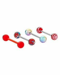 Best reviews of 💯 Multi-Pack Glow in the Dark Red Swirl and Splatter Barbells 4 Pack - 14 Gauge 🔔