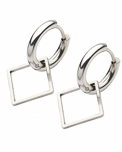 Discount π― Square Huggie Dangle Earrings - 18 Gauge β¨ 4 Discount π― Square Huggie Dangle Earrings - 18 Gauge β¨ - Image 2