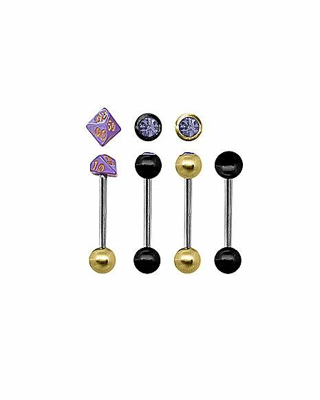 Buy π Multi-Pack CZ Purple Black and Gold Barbells 4 Pack - 14 Gauge π 3 Buy π Multi-Pack CZ Purple Black and Gold Barbells 4 Pack - 14 Gauge π