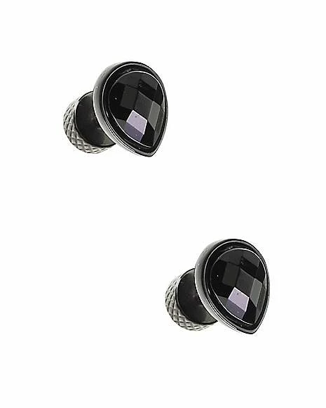 New π₯ CZ Faux Black Teardrop Plugs - 18 Gauge β¨ 5 New π₯ CZ Faux Black Teardrop Plugs - 18 Gauge β¨ - Image 3