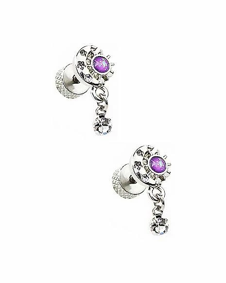 Top 10 π CZ Faux Sun and Moon Dangle Plugs - 18 Gauge π 4 Top 10 π CZ Faux Sun and Moon Dangle Plugs - 18 Gauge π - Image 2