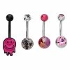 Coupon 🎉 Multi-Pack CZ Pink Melting Smiley Belly Rings 4 Pack - 14 Gauge 🎉 -Playboy Shop 03996824 a