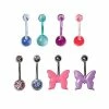 Cheapest ⭐ Multi-Pack CZ Multi-Color Butterfly Belly Rings 8 Pack - 14 Gauge 👏 2 Cheapest ⭐ Multi-Pack CZ Multi-Color Butterfly Belly Rings 8 Pack - 14 Gauge 👏 -Playboy Shop 03997103 a