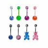 Wholesale ❤️ Multi-Pack CZ Multi-Color Gummy Bear Belly Rings 8 Pack - 14 Gauge ❤️ -Playboy Shop 03997129 a