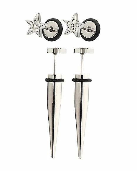 Best Pirce π₯ Multi-Pack CZ Star Fake Tapers and Plugs 2 Pair - 18 Gauge β¨ 4 Best Pirce π₯ Multi-Pack CZ Star Fake Tapers and Plugs 2 Pair - 18 Gauge β¨ - Image 2