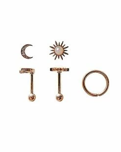 Best reviews of 👏 Multi-Pack CZ Sun and Moon Barbells and Hoop Earrings 3 Pack – 18 Gauge ⭐ -Playboy Shop 03998788 a