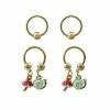 Flash Sale 👏 Multi-Pack Mushroom and Snail Goldtone Horseshoe and Captive Rings 2 Pair - 16 Gauge 🎉 -Playboy Shop 03998804 a