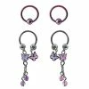 Promo 👏 Multi-Pack Pink and Purple Butterfly Horseshoe Rings and Captive Rings 2 Pair - 16 Gauge 🤩 -Playboy Shop 03998812 a
