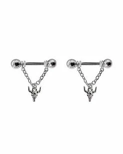 New 🛒 Cattle Skull Chain Dangle Nipple Shields - 14 Gauge 🛒