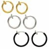 Brand new ✔️ Multi-Pack Black Silver and Goldtone Fake Hoop Earrings - 6 Pack 👏