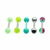 Best reviews of 👍 Multi-Pack Green Teal Silver Barbells 5 Pack - 14 Gauge 💯 -Playboy Shop 03999596 a