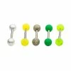 Best Pirce 👍 Multi-Pack Green and Yellow Flower Barbells 5 Pack - 14 Gauge 🎉 -Playboy Shop 03999612 a
