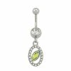 Best Sale 🌟 CZ Aurora Borealis Effect Dangle Belly Ring - 14 Gauge 💯 -Playboy Shop 03999661 a