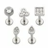 Cheapest 🥰 Multi-Pack CZ Shapes Labret Lip Rings 5 Pack - 16 Gauge 💯 -Playboy Shop 04100251 a