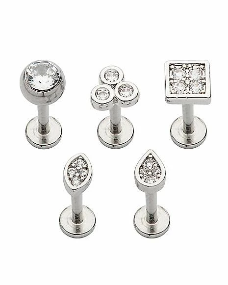 Cheapest π₯° Multi-Pack CZ Shapes Labret Lip Rings 5 Pack - 16 Gauge π― 3 Cheapest π₯° Multi-Pack CZ Shapes Labret Lip Rings 5 Pack - 16 Gauge π―