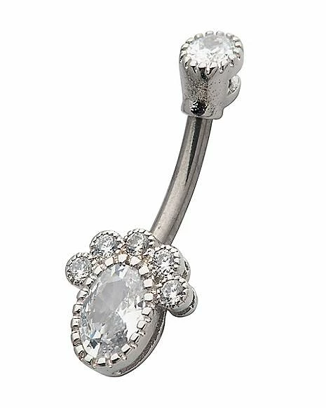 Best Sale π CZ Cluster Double Gem Belly Ring - 14 Gauge π 4 Best Sale π CZ Cluster Double Gem Belly Ring - 14 Gauge π - Image 2